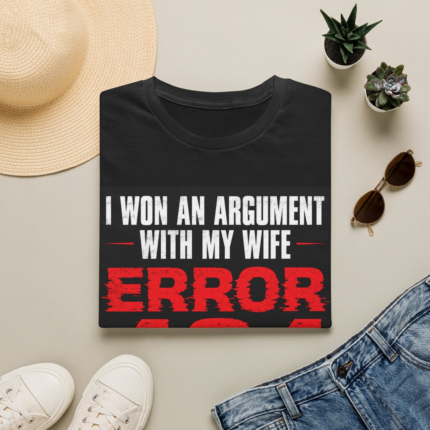 "I Won an Argument with My Wife — ERROR 404 (Record Not Found)" Humorous Tee