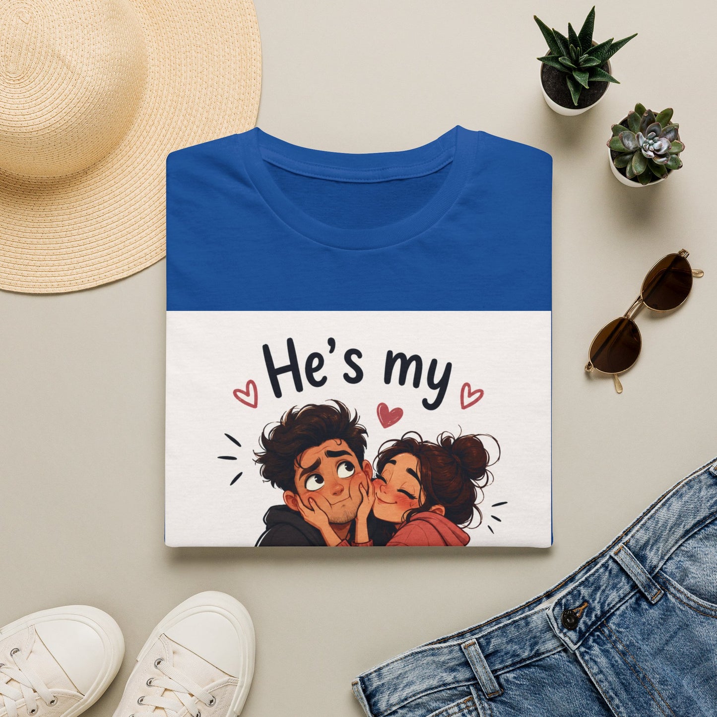 He’s My Favorite Problem T-Shirt — Cute Couple Cartoon Valentine Tee, Graphic Tee, Couple Tee, Funny Tshirt, Relationship Tshirt