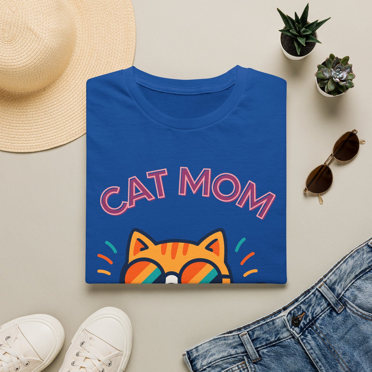 Cat Mom T-Shirt — Cute Sunglasses Kitty Tee for Cat Lovers, Pet Tshirt, Pet lover Tshirt, Cute animal Tshirt
