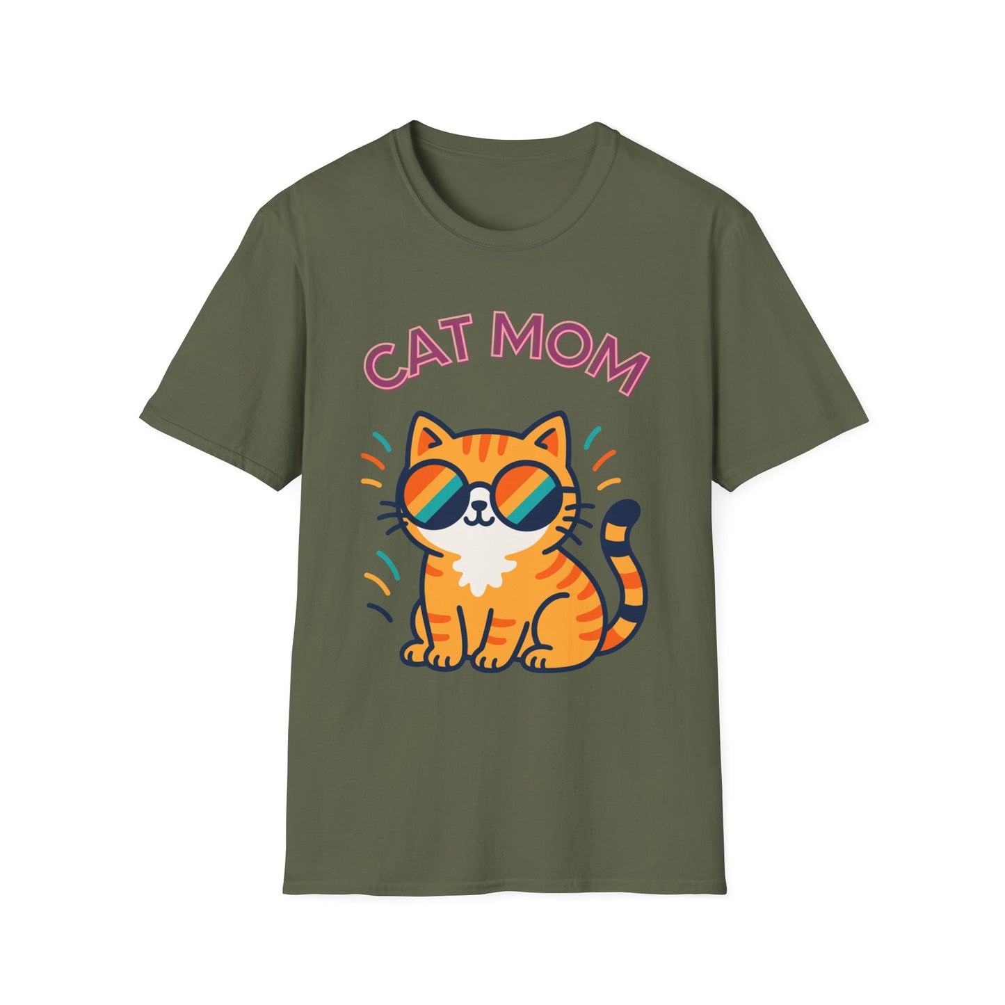 Cat Mom T‑Shirt ,Graphic Tee for Cat Lovers, Animal lovers Tshirt