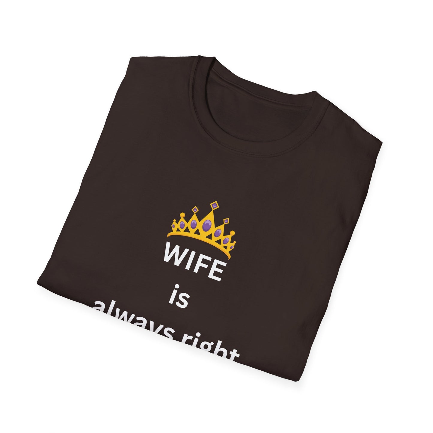 Wife Is Always Right T-Shirt, Graphic Tee for Husband, Anniversary & Gift, Funny Tshirt