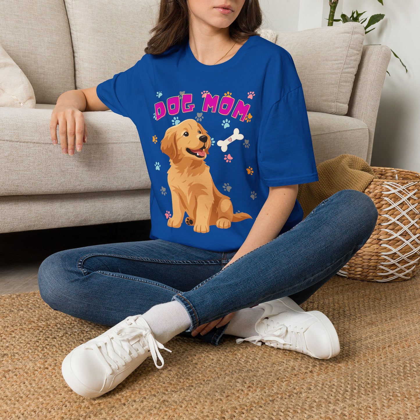 Dog Mom T-Shirt — Cute Dog Print Design, Dog lover Tshirt, Pet lover Tshirt, Cute animal Tshirt
