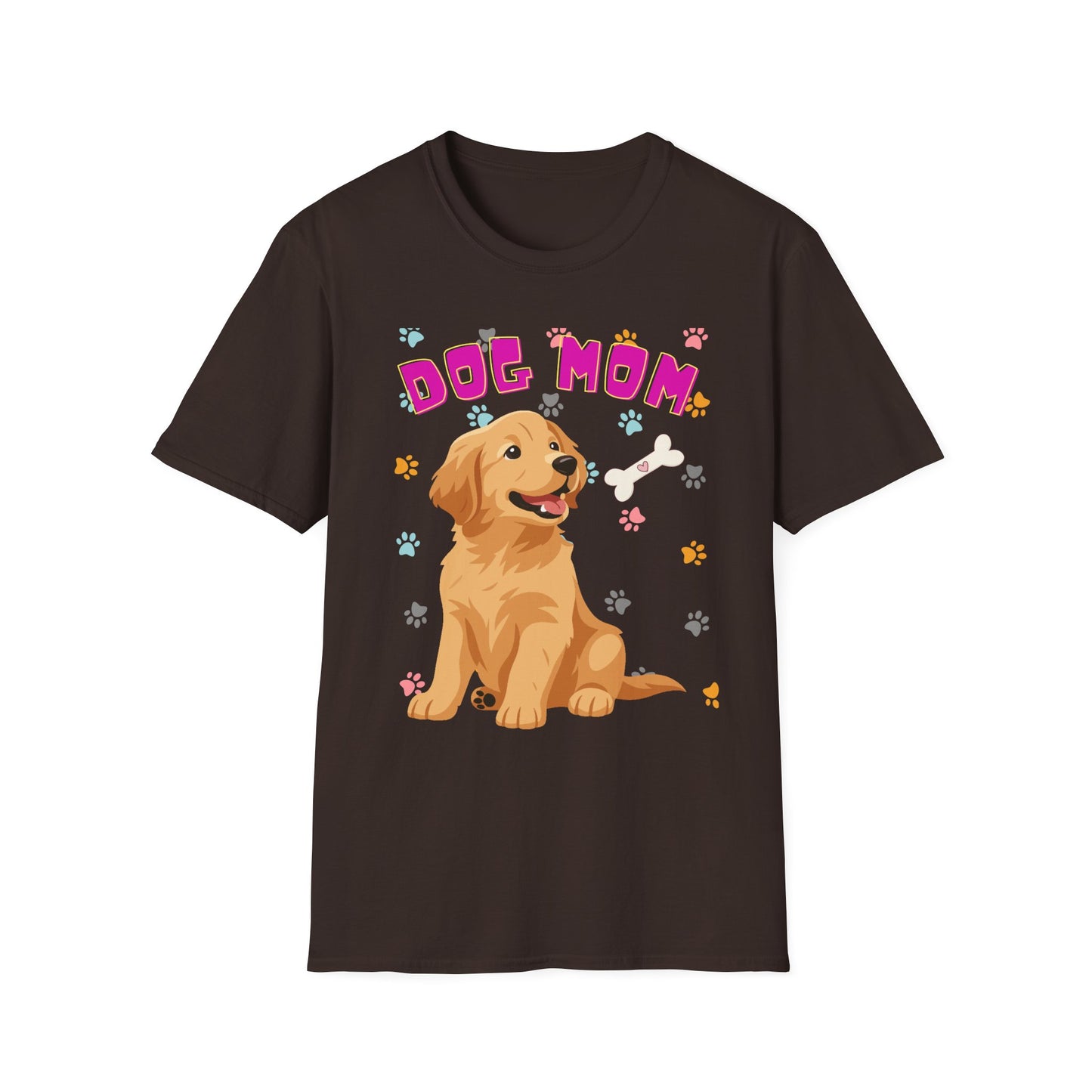 Dog Mom T-Shirt — Cute Dog Print Design, Dog lover Tshirt, Pet lover Tshirt, Cute animal Tshirt