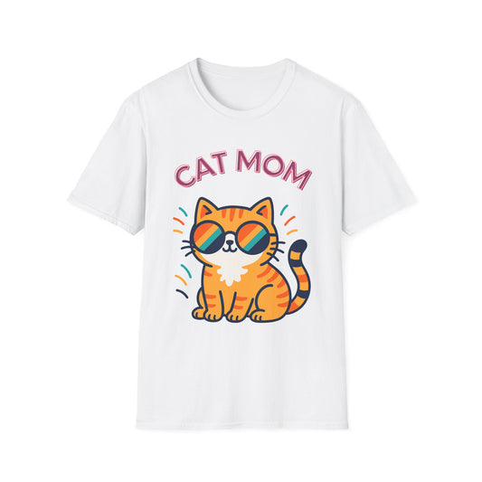 Cat Mom T-Shirt — Cute Sunglasses Kitty Tee for Cat Lovers, Pet Tshirt, Pet lover Tshirt, Cute animal Tshirt