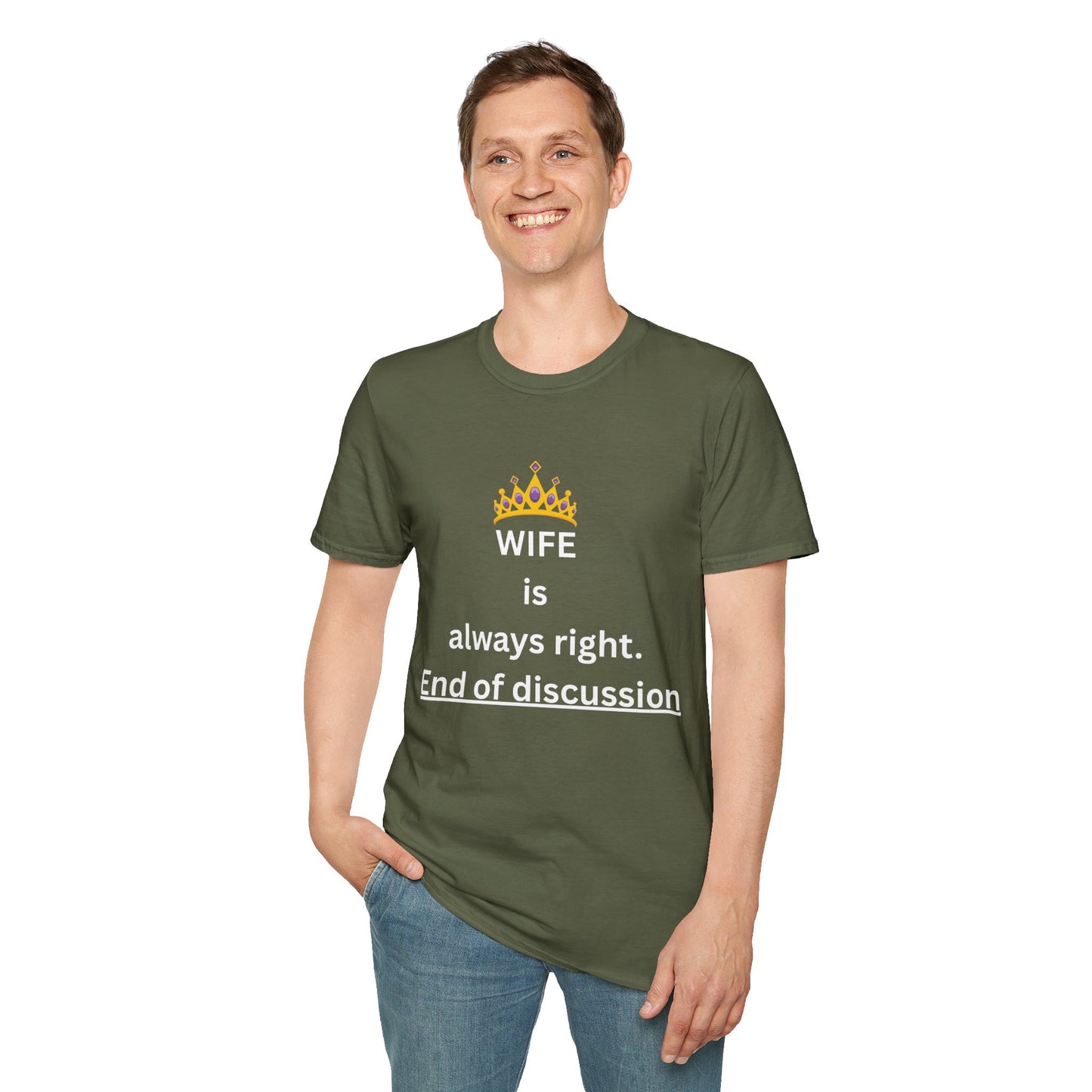 Wife Is Always Right T-Shirt, Graphic Tee for Husband, Anniversary & Gift, Funny Tshirt