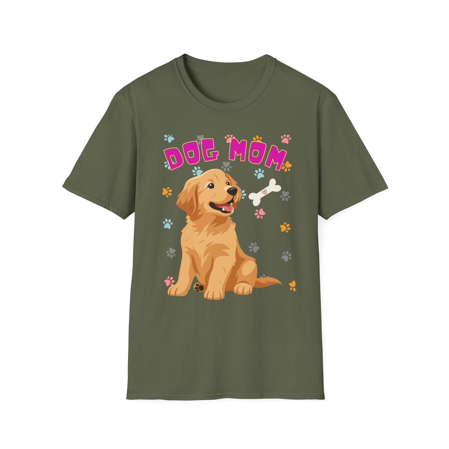 Dog Mom T-Shirt — Cute Dog Print Design, Dog lover Tshirt, Pet lover Tshirt, Cute animal Tshirt
