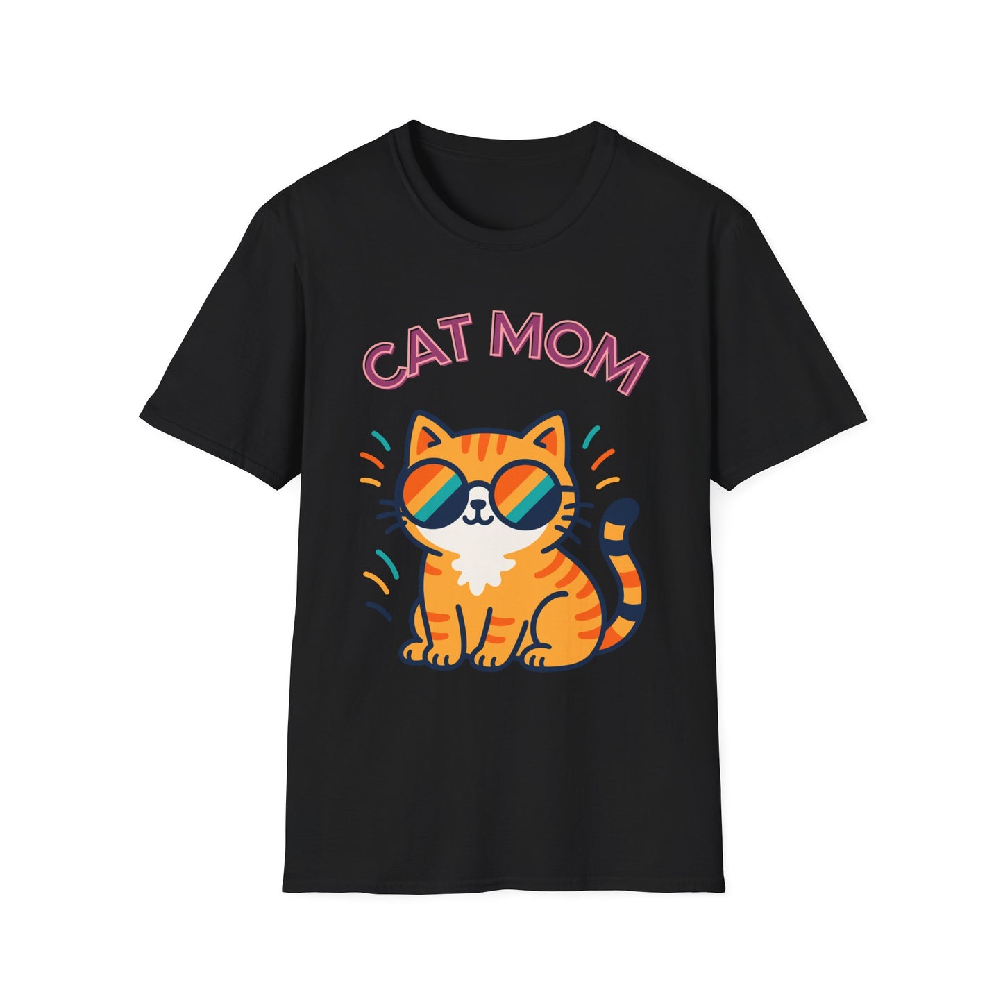 Cat Mom T-Shirt — Cute Sunglasses Kitty Tee for Cat Lovers, Pet Tshirt, Pet lover Tshirt, Cute animal Tshirt