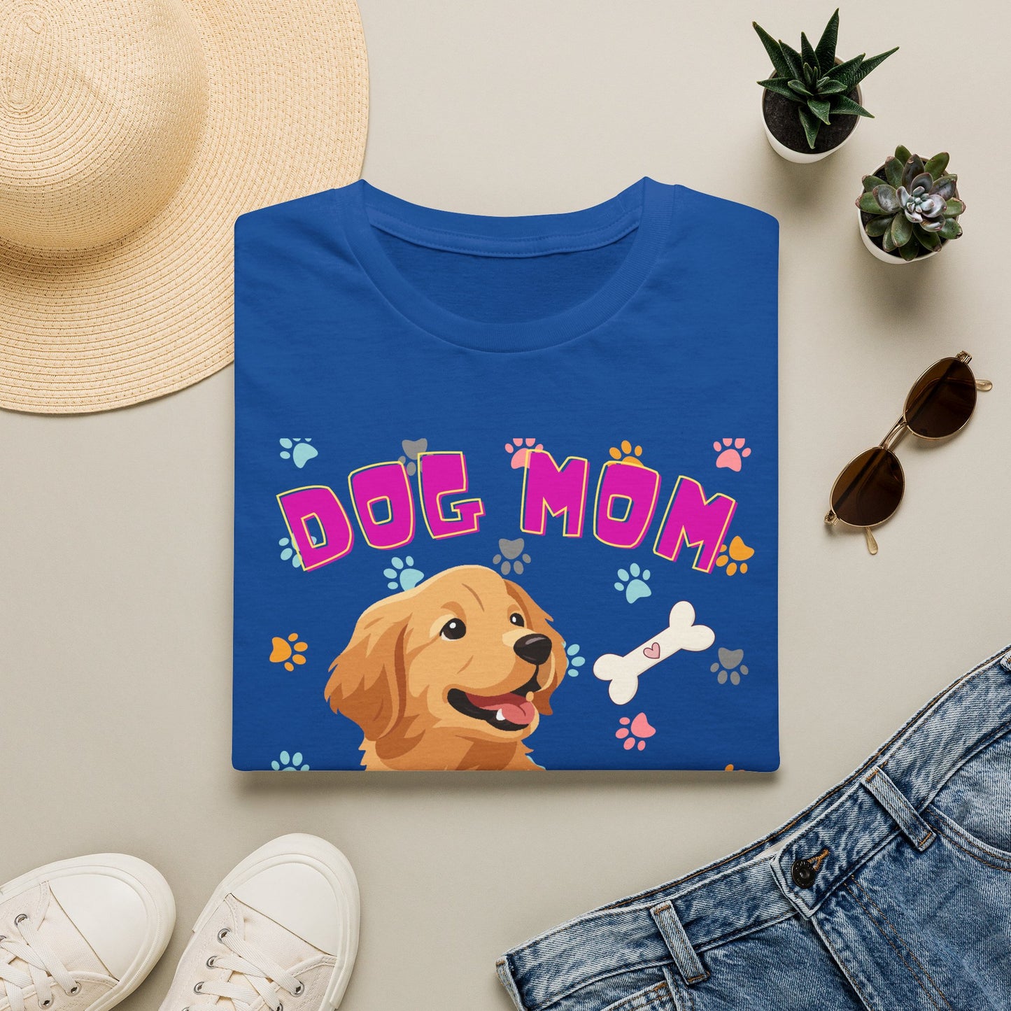 Dog Mom T-Shirt — Cute Dog Print Design, Dog lover Tshirt, Pet lover Tshirt, Cute animal Tshirt