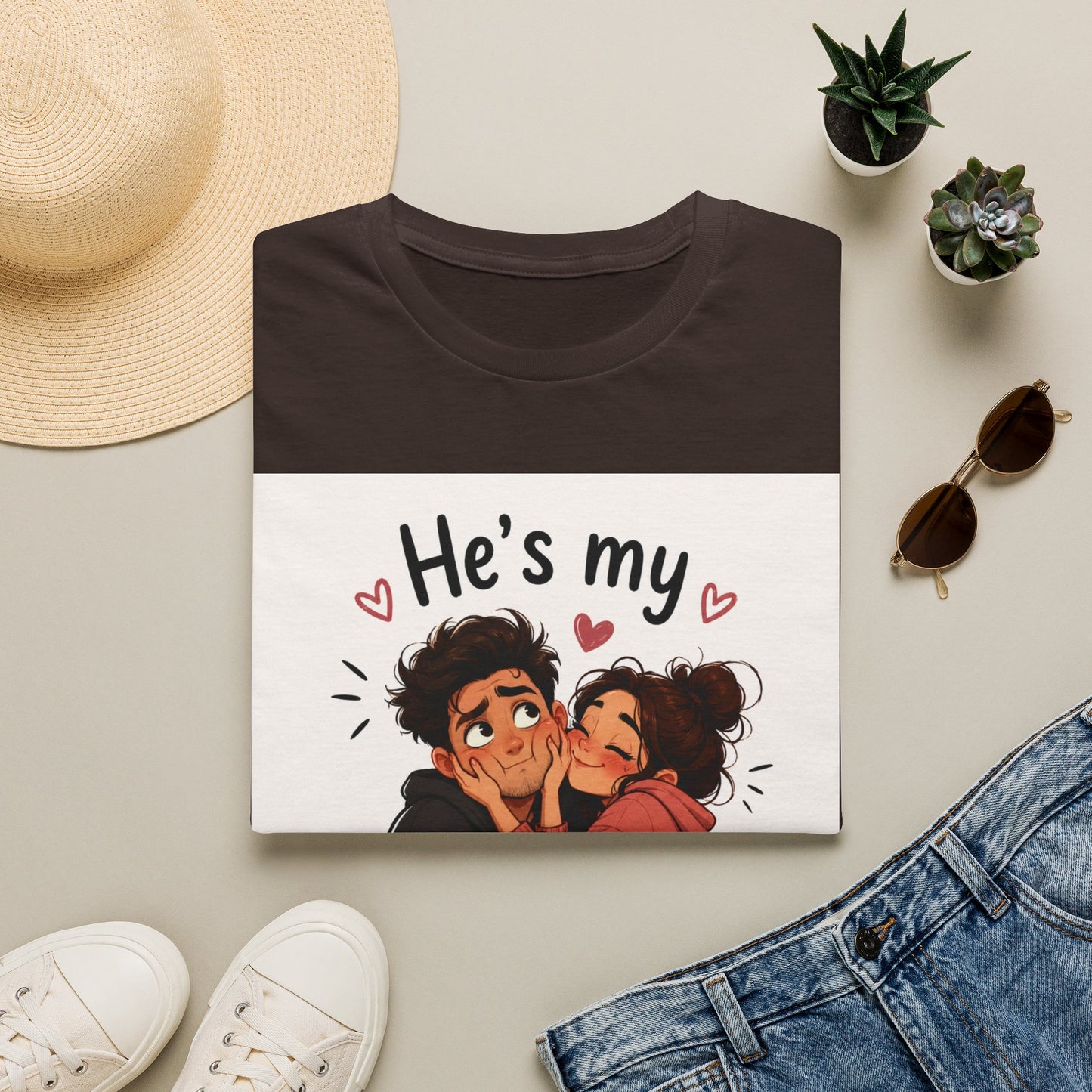 He’s My Favorite Problem T-Shirt — Cute Couple Cartoon Valentine Tee, Graphic Tee, Couple Tee, Funny Tshirt, Relationship Tshirt